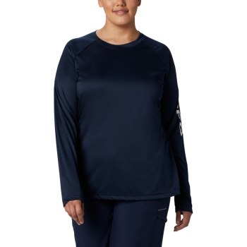 Dámské Mikiny Columbia PFG Tidal II Long Sleeve Plus Size Tmavě Blankyt Bílé WUCQTL823